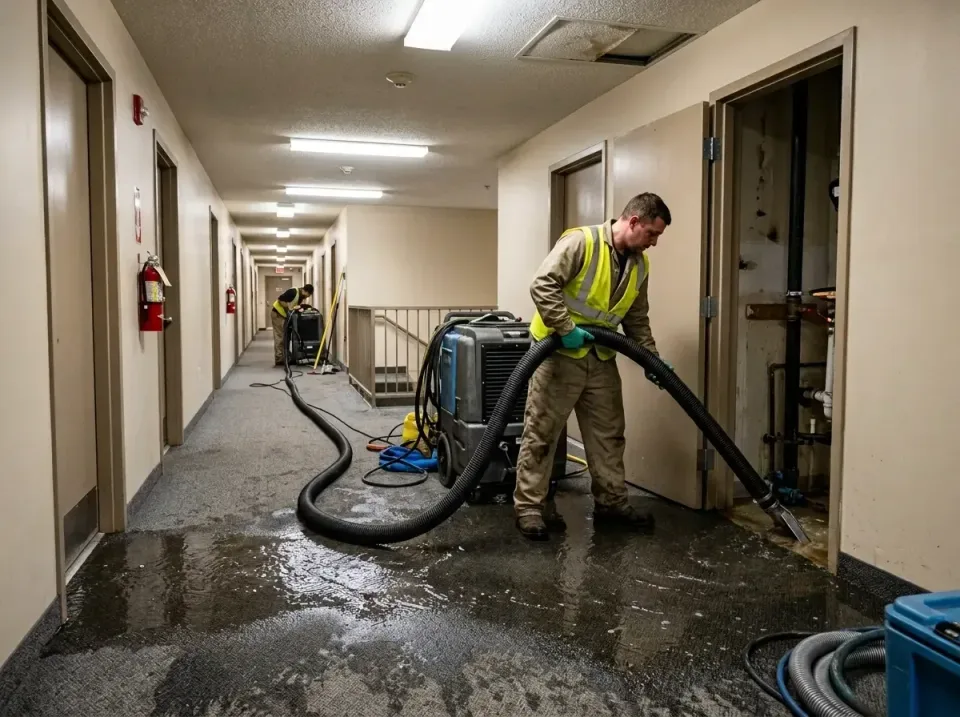 multi-unit-apartment-hallway-f-005 — frequently asked questions, Emergency Burst Pipe Water Extraction & Removal in Bret Har…